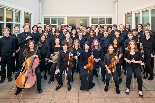 A group shot outside of the Santa Rosa Youth Orchestra